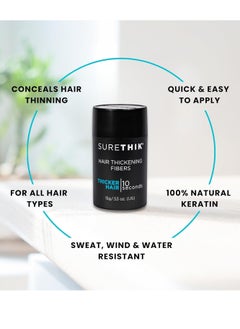 SureThik SURETHIK Hair Fibers for Thinning Hair, Building Hair Fibers to conceal thinning hair, Instantly Fuller Looking Hair for Men & Women, Dark Brown, 15g  - Image 4