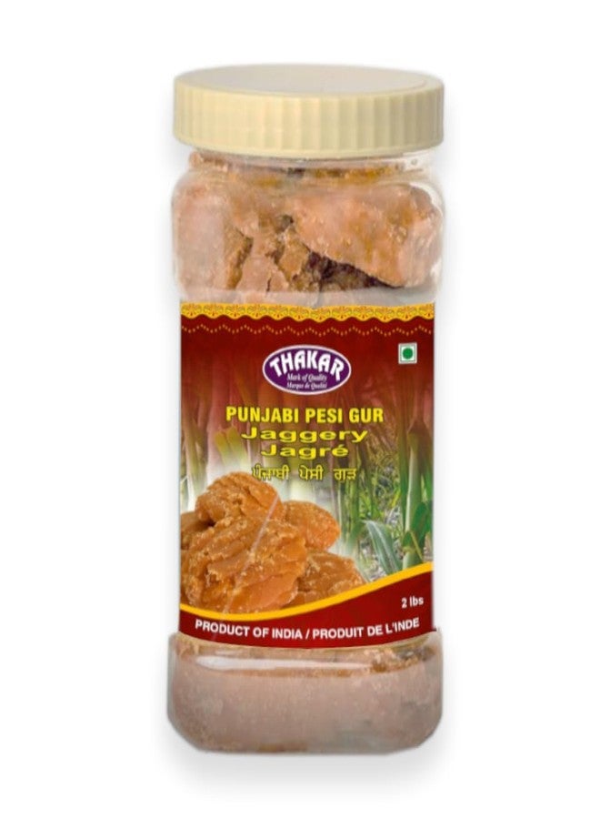 THAKAR Punjabi Pesi Gur in Jar 1Kg | Natural Jaggery | Traditional Sweetener | Authentic Punjabi Taste | Healthy & Natural Sweetener | Convenient Jar Pack. - Image 1