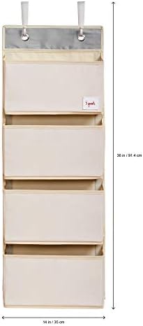 3 Sprouts Hanging Wall Organizer- Storage For Nursery And Changing Tables, Bear - Image 3