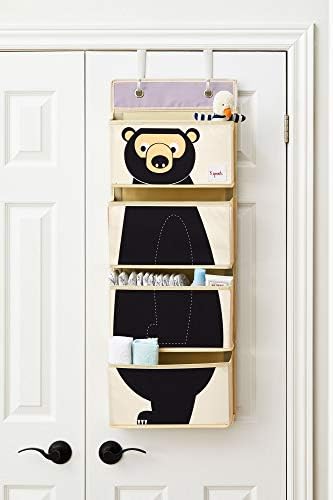 3 Sprouts Hanging Wall Organizer- Storage For Nursery And Changing Tables, Bear - Image 5