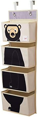 3 Sprouts Hanging Wall Organizer- Storage For Nursery And Changing Tables, Bear - Image 2