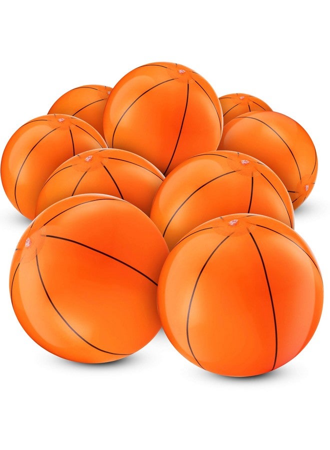 Bedwina Inflatable Basketballs (Pack Of 12) 16-Inch, Beach Balls Bulk For Pool Beach Toys & Basketball Party Decorations & Themed Basketball Birthday Decorations, Pool Basketball Party Favors For Kids - Image 1