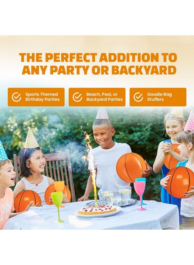 Bedwina Inflatable Basketballs (Pack Of 12) 16-Inch, Beach Balls Bulk For Pool Beach Toys & Basketball Party Decorations & Themed Basketball Birthday Decorations, Pool Basketball Party Favors For Kids - Image 4
