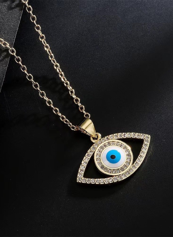 Elegant Nazar Eye, Guardian Eye Pendant, Gold plated Necklace for ladies - Image 1