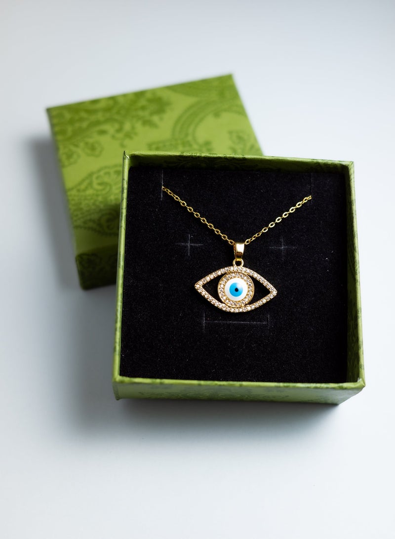 Elegant Nazar Eye, Guardian Eye Pendant, Gold plated Necklace for ladies - Image 5