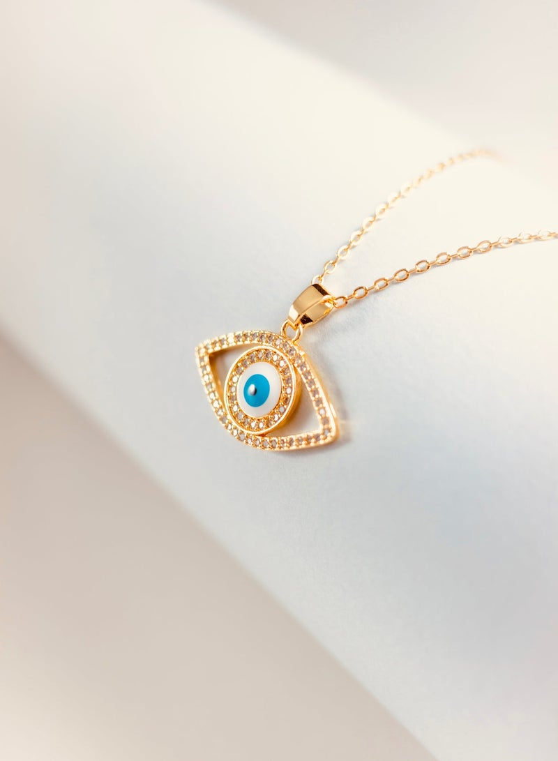 Elegant Nazar Eye, Guardian Eye Pendant, Gold plated Necklace for ladies - Image 4