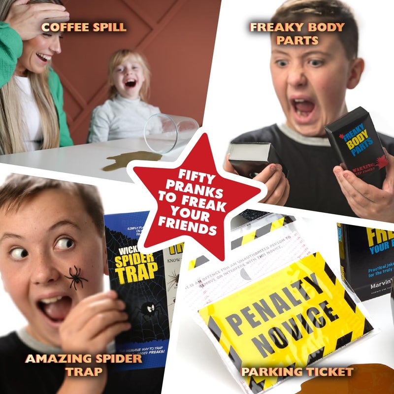 Marvin's Magic - Fifty Pranks to Freak Your Friends - Set for Kids Age 8+, 50 Pranks & Props Included - Hardback Instruction Book - Difficult & Easy - Novelty Toys & Amusements, Magic Kit, Prank Kit - Image 5