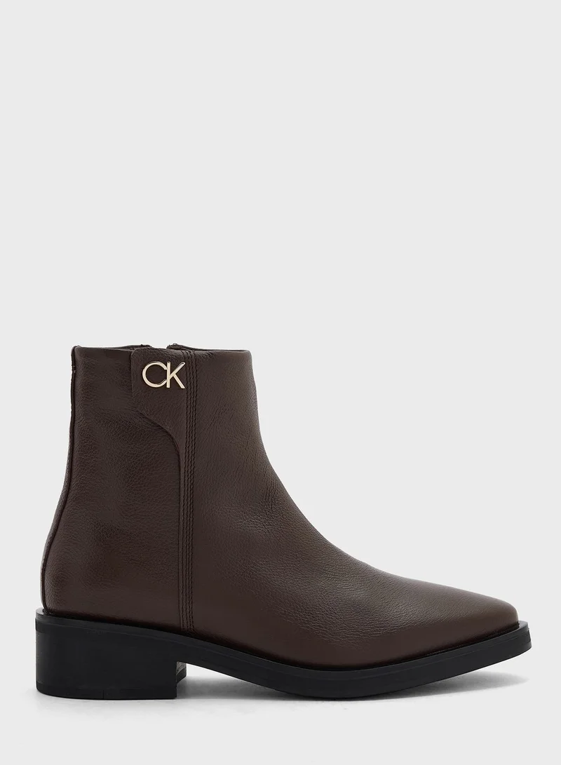 CALVIN KLEIN Tapered Block Heel Ankle Boots