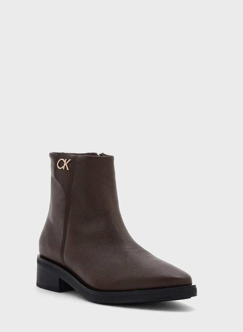 CALVIN KLEIN Tapered Block Heel Ankle Boots