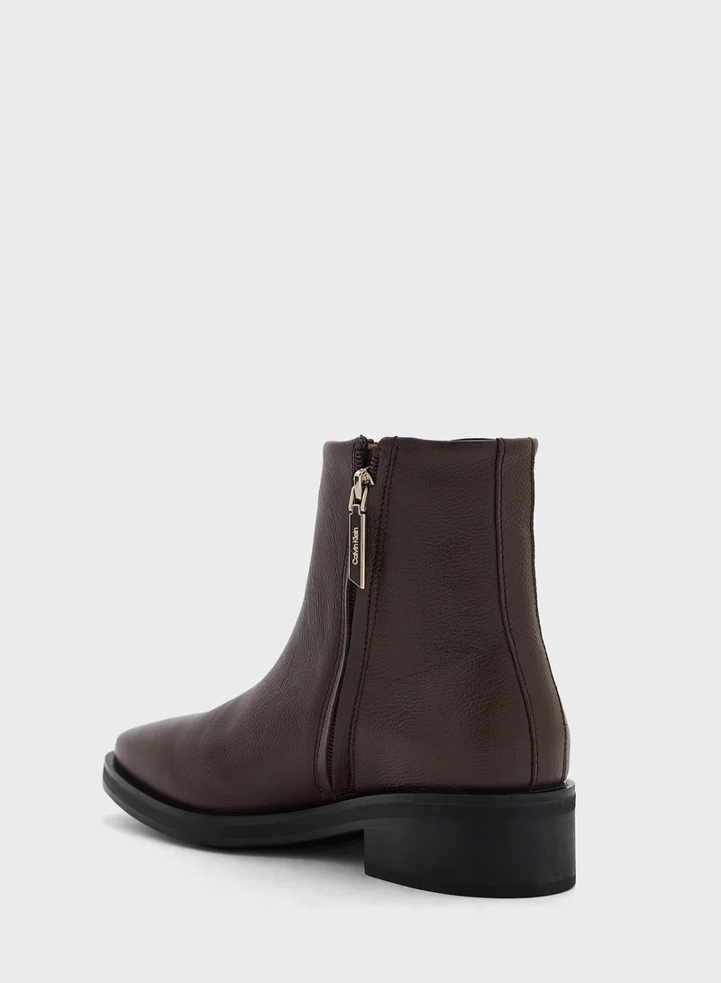 CALVIN KLEIN Tapered Block Heel Ankle Boots