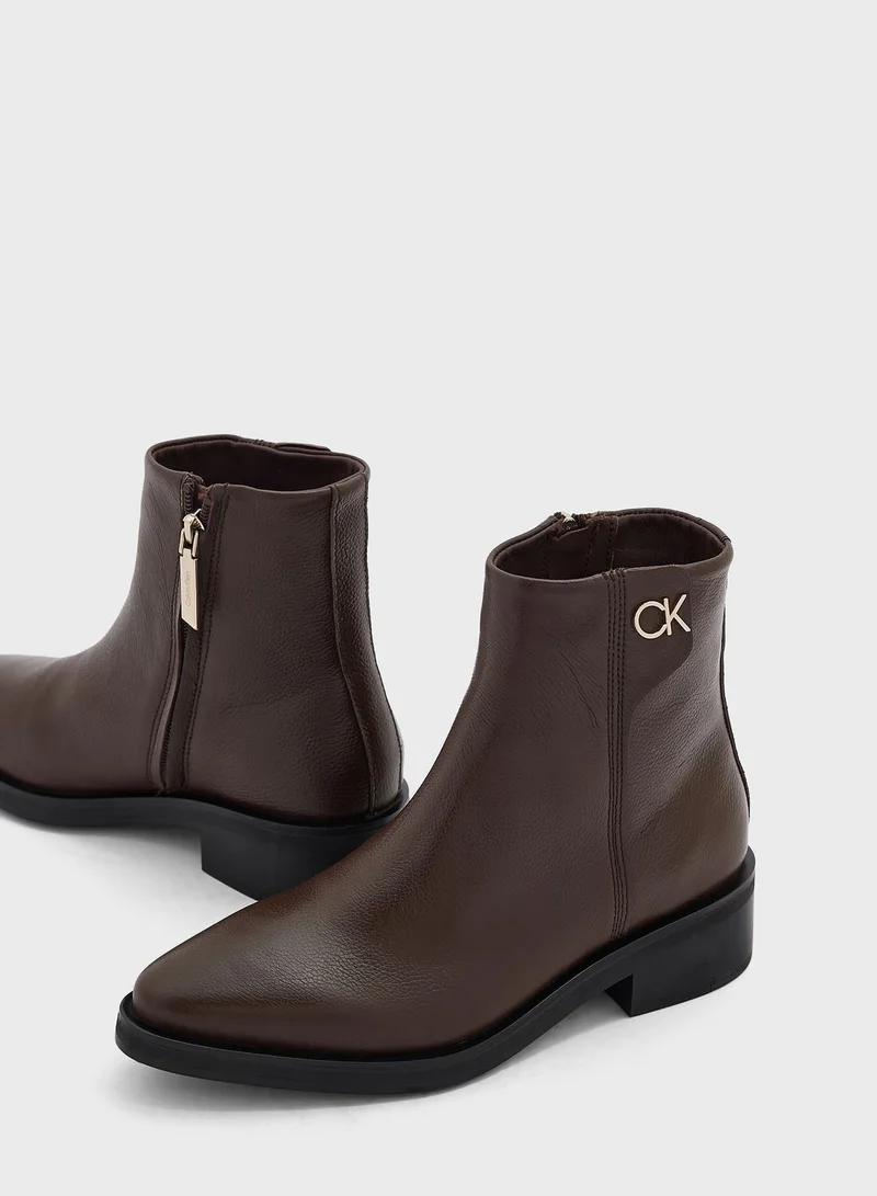 CALVIN KLEIN Tapered Block Heel Ankle Boots