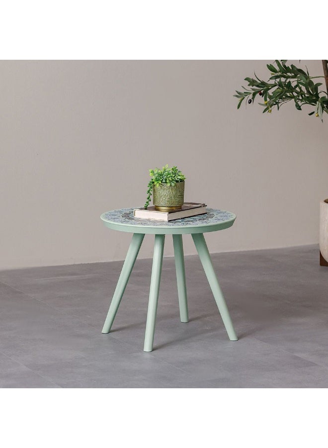 DANUBE HOME Sansa Round Coffee Table  | 1 pc Outdoor Table |  Water-Resistant Patio Desk |  All Weather Plastic Patio Modern Outdoor Furniture For Garden-Beige with Print - Image 1