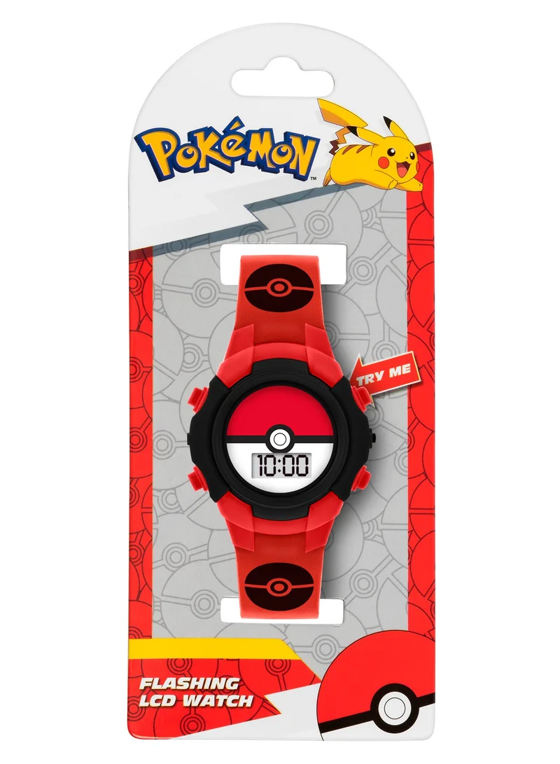 Pokemon Pokémon Character Print & Dial Digital Flashing Boys Watch - POK4127