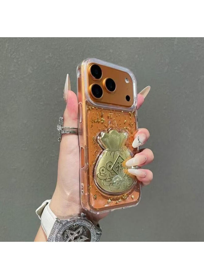 Langling Gold Foil Lucky Bag For Iphone 17 Pro Max Case, Premium Transparent Gold Foil Shockproof Soft Cover For Men And Women - Image 2