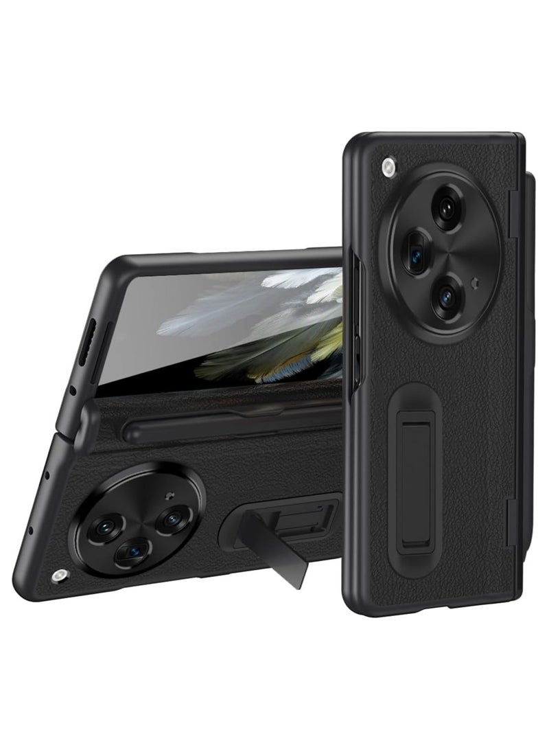 عام متوافق مع علبة Oneplus Open / OPPO Find N3 مع قلم وحامل قلم، 【حماية المفصلات】 【حامي الشاشة المدمج】 【حامل】 قضية هاتف جلدية فاخرة شاملة - Image 1