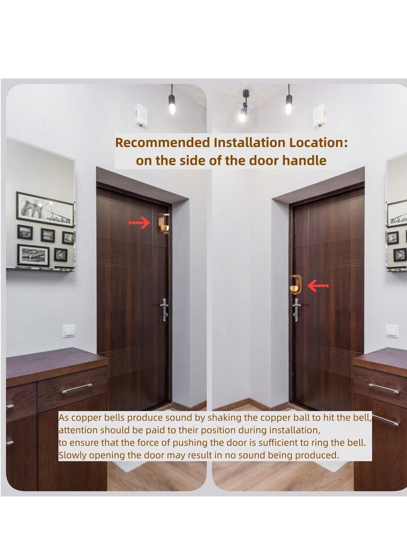 SYOSI جرس أصحاب المتاجر لفتح الأبواب، جرس الباب للأعمال عند الدخول، تثبيت سهل بشريط لاصق مزدوج الجوانب، أجراس معلقة لمكتب المنزل ومتجر تنبيه دخول الأبواب وزينة - Image 3