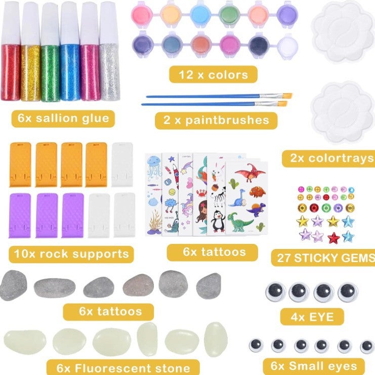 أدوات طلاء الصخور DIY مع أحجار متوهجة - Image 3