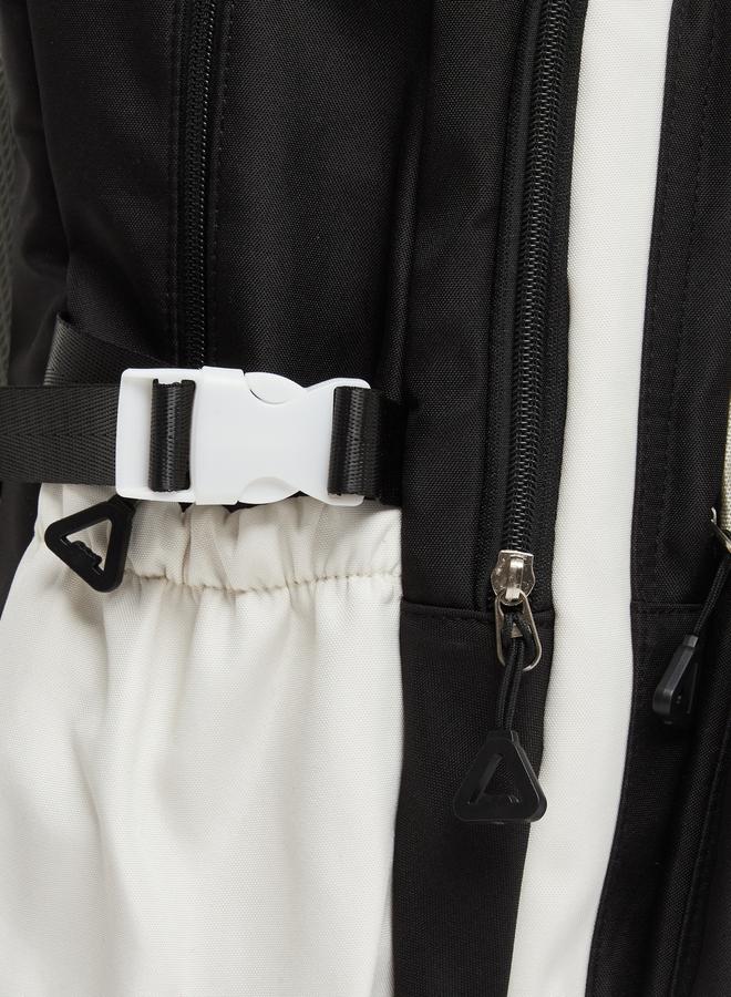 Styli Color Block Backpack with Transparent External Pockets - Image 5