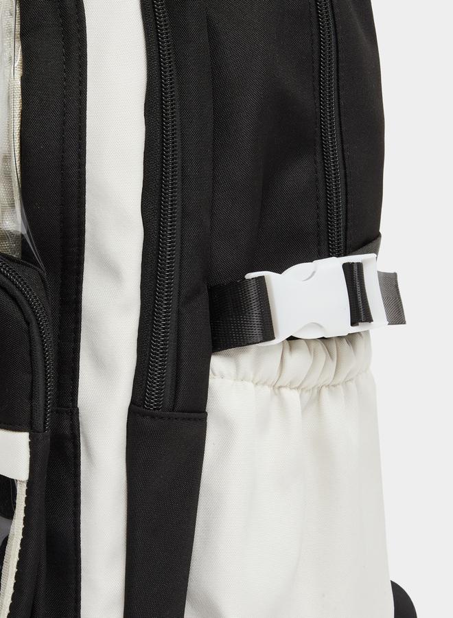 Styli Color Block Backpack with Transparent External Pockets - Image 4