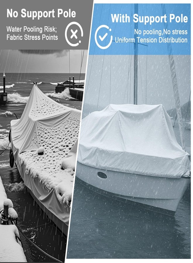 EMART Boat Cover Support Poles System with Metal Tripod Base, 33＂-66＂Adjustable Pontoon Boat Cover Support Poles with 3 Straps, Storage Bag, to Weatherproof The Canoe, Kayaks, Fishing Boats-1 Pack - Image 3