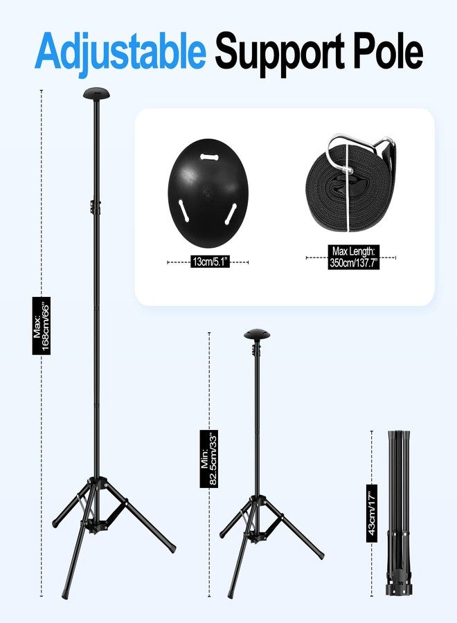 EMART Boat Cover Support Poles System with Metal Tripod Base, 33＂-66＂Adjustable Pontoon Boat Cover Support Poles with 3 Straps, Storage Bag, to Weatherproof The Canoe, Kayaks, Fishing Boats-1 Pack - Image 4