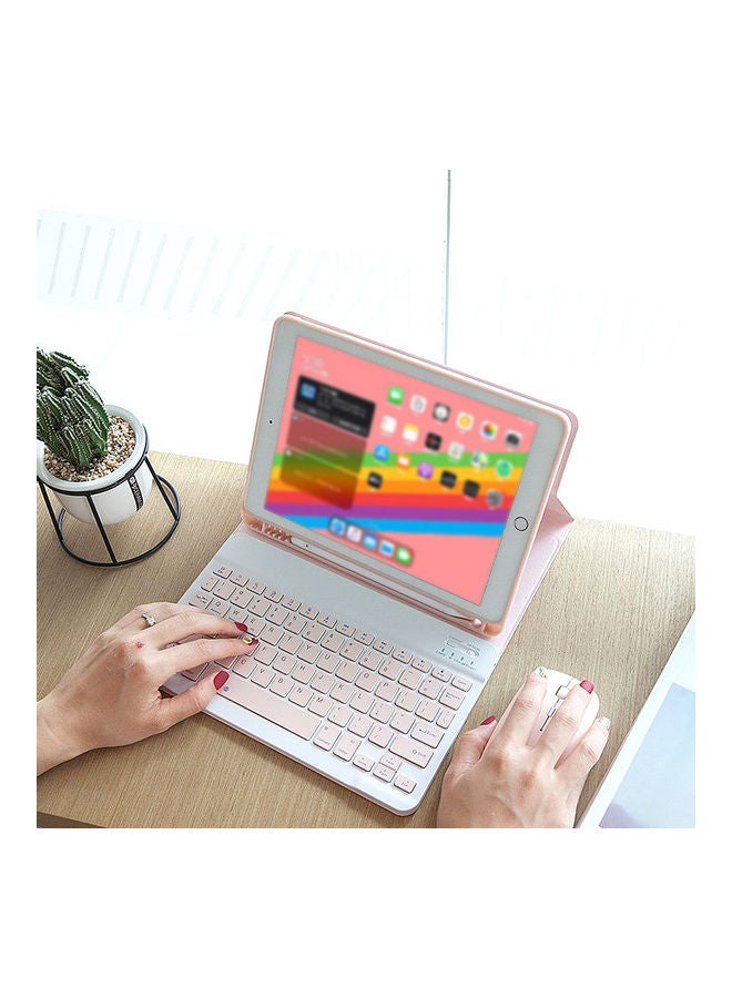Bluetooth Keyboard With Protective Case Pink - Image 2