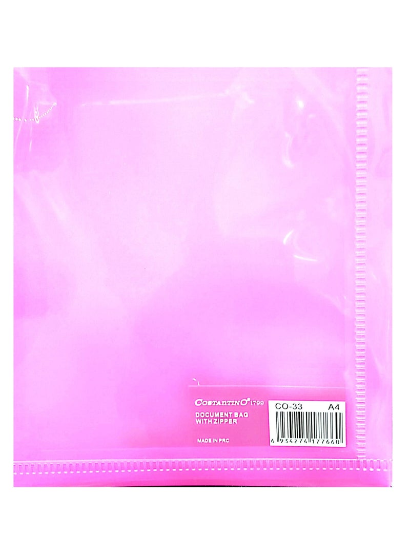 6 قطع ملف بسحاب A4 ماغينتا (وردي غامق)