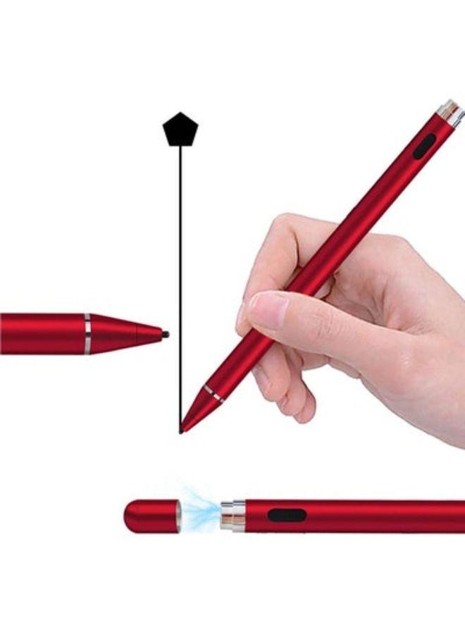 ACLIX Active Stylus Pens for Touch Screens,1.5mm Fine Point Rechargeable Digital Pencil Capacitive Pen Fine Point Stylist Pen Pencil Compatible with i-Phone i-Pad and Other Tablets (Red) - Image 2