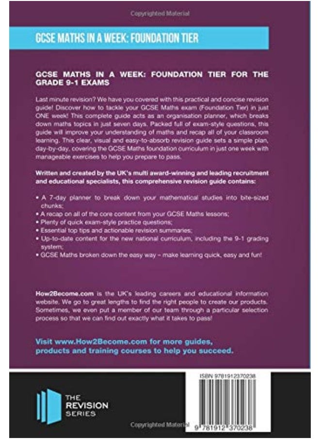 null - How2become Ltd GCSE Maths in a Week: Foundation Tier: For the grade 9-1 Exams - Image 1