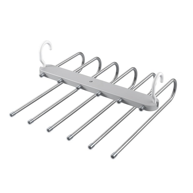 Folding pants rack multi-functional multi-layer pants hanger household magic seamless pants clip wardrobe storage artifact pants hanger(Fashion Black) - Image 5