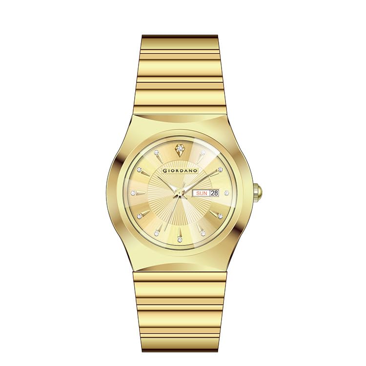 Giordano Analog Pair Watch for Unisex with Round Dial, Crystal Indices, Date Display and Stainless Steel Strap - Image 3