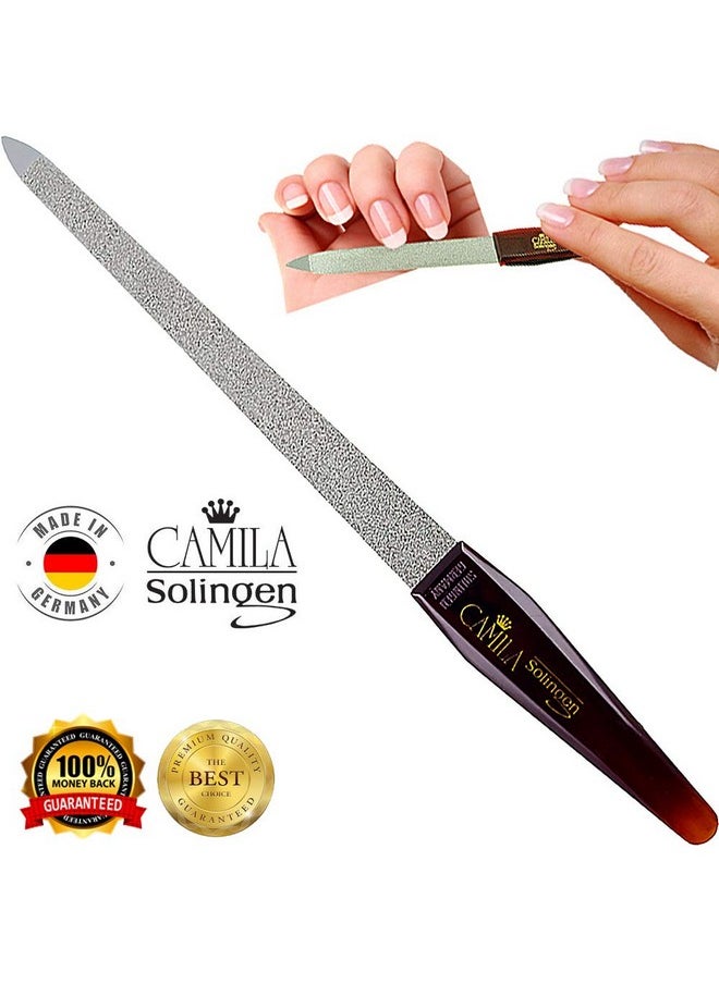 CAMILA SOLINGEN - Cs19 8 Large Professional Sapphire Metal Nail File Pointed For Fingernail And Toenail Care. Double Sided Coarse Fine For Manicurepedicure. Made Of Stainless Steel Solingen Germany - Image 1
