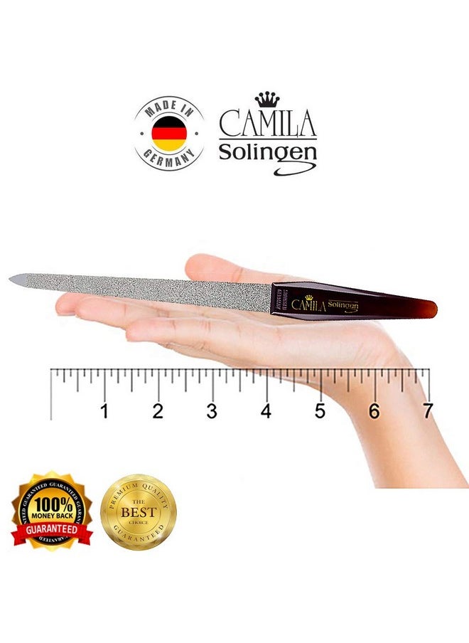 CAMILA SOLINGEN - Cs19 8 Large Professional Sapphire Metal Nail File Pointed For Fingernail And Toenail Care. Double Sided Coarse Fine For Manicurepedicure. Made Of Stainless Steel Solingen Germany - Image 1