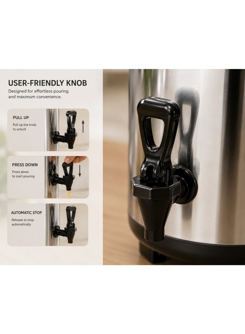 Home auraa Stainless Steel Beverage Dispenser, Insulated Tea Bucket, Hot and Cold Drink Container ， Multi Functional Use for Milk Tea, Coffee, Commercial, Home, School, Office （12 L） - Image 3