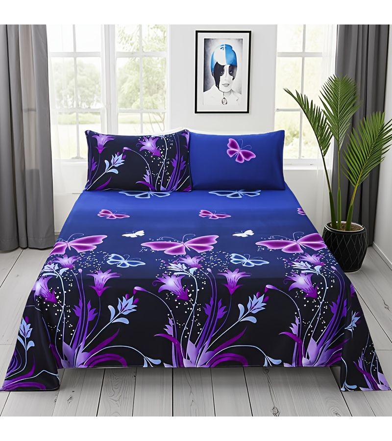 3pcs Flat Sheet Set 1 Bedsheet 2 Pillowcases No Fill Fascinating Dream 90 55x98 43 Inch Four Season Soft Comfortable Decoration Bedroom Living Room Dormitory Fits Single Double Full Size Bed - Image 2