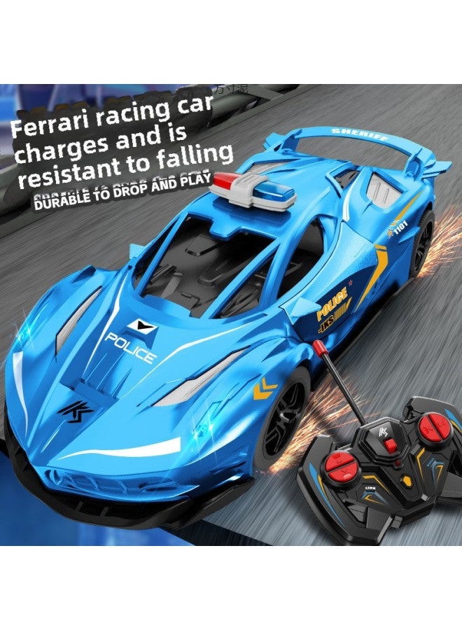 Remote Control Car Drift Racing Rechargeable High-speed Remote Control Car Electric Children's Toy Car Kids Boys 3-6 Years Old-Color:Racing Car 【double Doors With Lights + Charging Pile】-Proportion: - Image 3