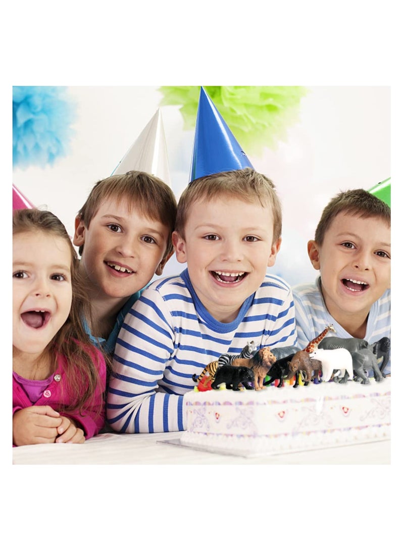 SYOSI Animal Figures, Mini Model Set Realistic Wildlife Figure, Children's Science and Education Toy, Zoo Animal Learning Resource for Birthday Cake Decoration, Gifts (12pcs) - Image 5