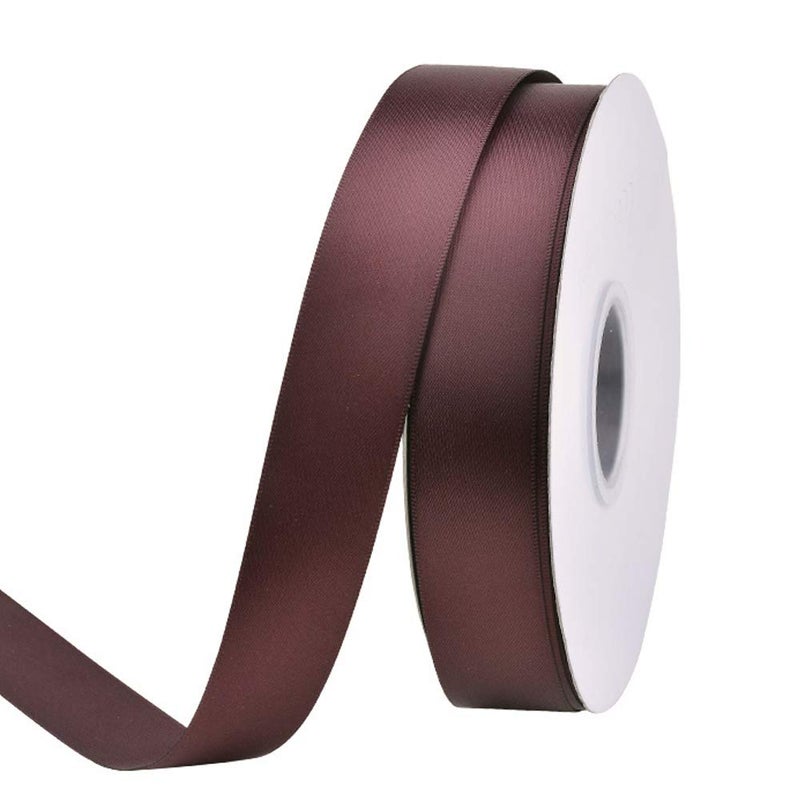 Ribest 1 inch Burgundy Double Face Satin Ribbon 50 Yards Per Roll for Gift Wrapping Flowers Bouquet Baby Hair Accessories Wedding Birthday