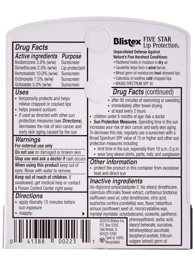 Blistex Five Star Lip Protection, .15 Ounce By Beauty - Image 2