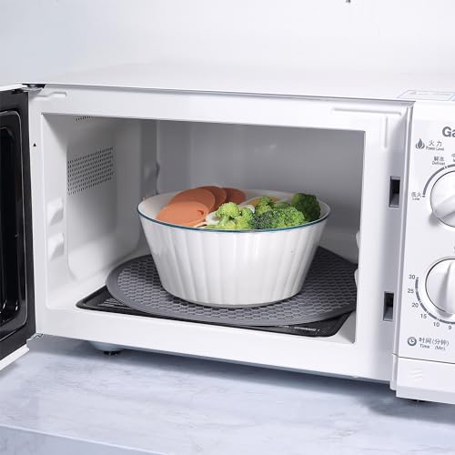 To encounter Silicone Microwave Mat - Round 12" x 12" - Set of 4 Heat Resistant Multifunctional Mat, Splatter Guard, Trivet, Hot Pad, Pot Holder - Image 2