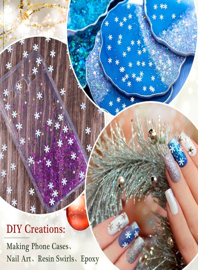 Harrycle Christmas Snowflake Confetti Decoration 6 mm Snowflake Glitter Sequins Holiday Confetti for Christmas Tree DIY Craft Birthday Wedding Birthday Baby Shower Winter Party (100g, White) - Image 5
