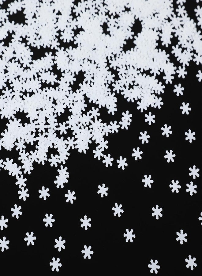 Harrycle Christmas Snowflake Confetti Decoration 6 mm Snowflake Glitter Sequins Holiday Confetti for Christmas Tree DIY Craft Birthday Wedding Birthday Baby Shower Winter Party (100g, White) - Image 1