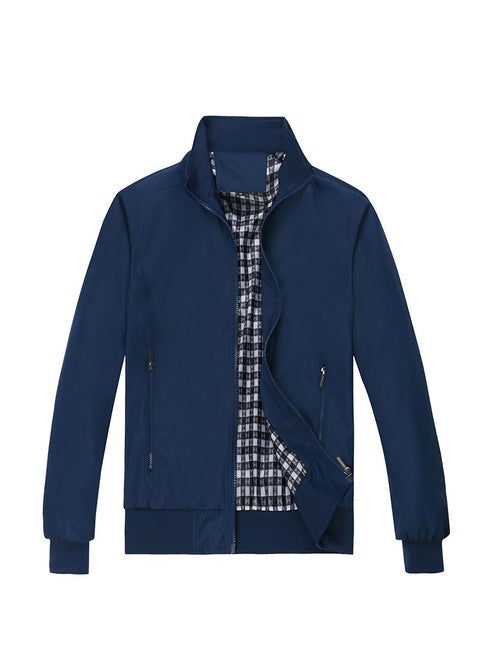 Spring Autumn Business Style Slim Jacket Blue EU Size