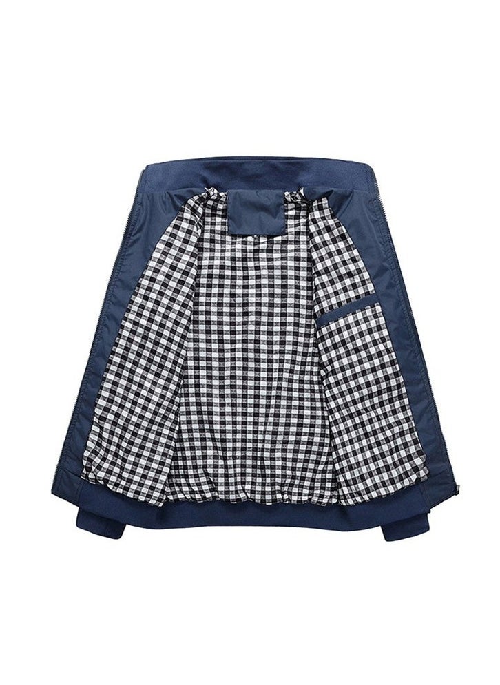 Spring Autumn Business Style Slim Jacket Blue EU Size