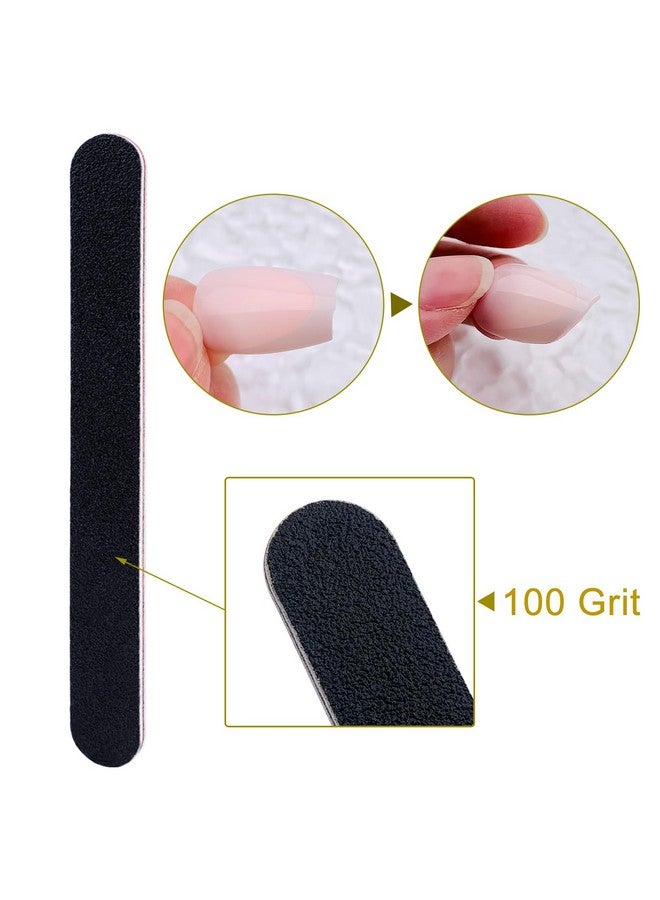 HeeYaa Nail File 10 PCS Professional Double Sided 100/180 Grit Nail Files Emery Board Black Manicure Pedicure Tool and Nail Buffering Files - Image 4