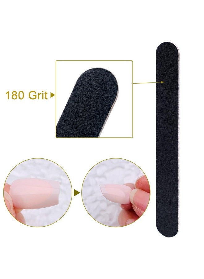 HeeYaa Nail File 10 PCS Professional Double Sided 100/180 Grit Nail Files Emery Board Black Manicure Pedicure Tool and Nail Buffering Files - Image 5