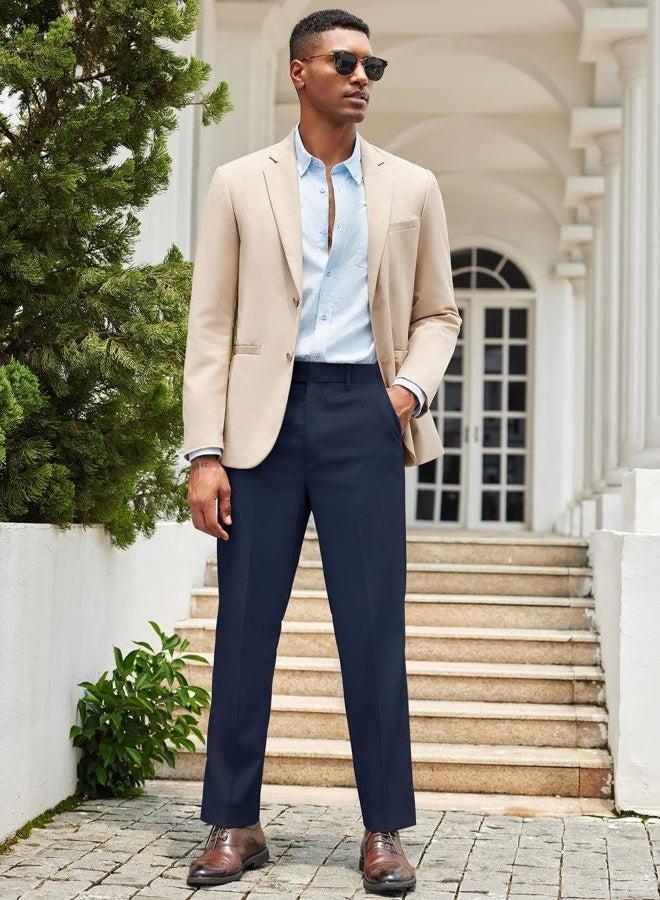 COOFANDY Mens Classic Casual Dress Pants Expandable Waist Suit Pant Slim Fit Flat Front Slacks - Image 4