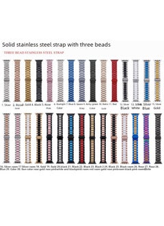 Digital Computer/smart Watch Strap - Replacement Silicone Wristband For Fitness Tracker In Black White Red Pink Yellow Blue-Color:2 Three Beads Solid Rose Gold-Specifications:16mm
