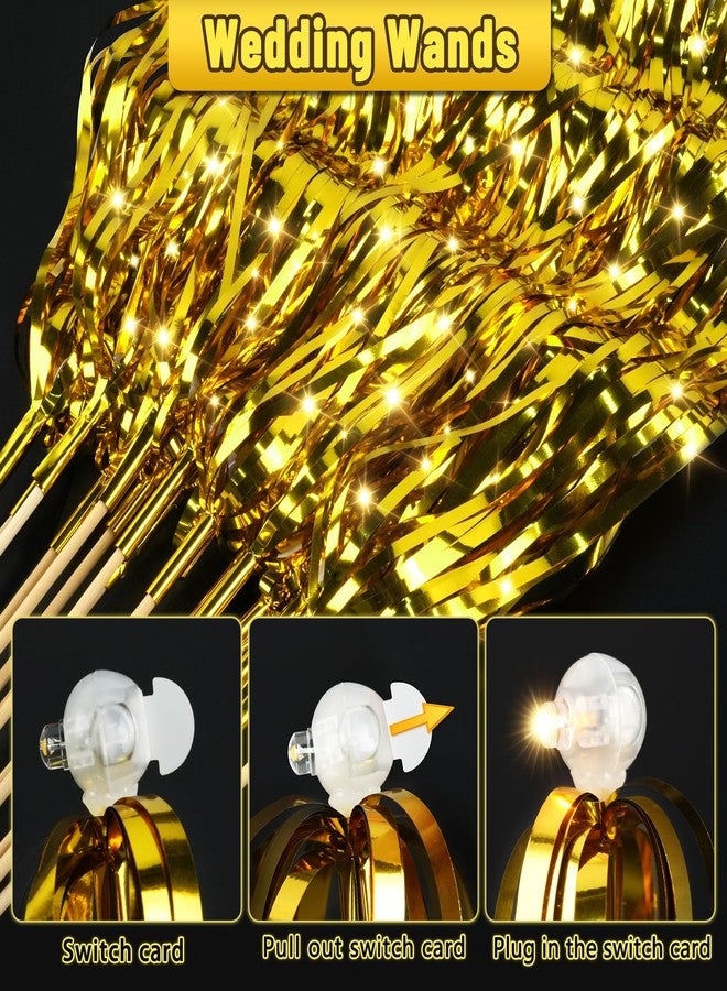 SHQDD 100 PCS Wedding Send Off Ideas, Wedding Wands, Light up Wands for Wedding, Wedding Party Favors, Wedding Streamers for Wedding Send Off and Exits Baby Shower, Birthday, Party Favors - Image 3