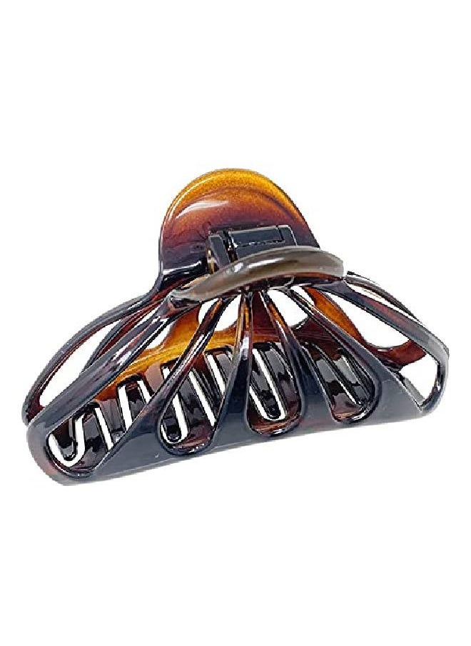 Parcelona French Large Raindrop 4" Celluloid Strong Hold No Slip Grip Covered Spring Jaw Hair Durable Claw Clip Clamp For Women Girls Fashion Paris Hair Accessories Made In France (Tortoise Shell)  - Image 2